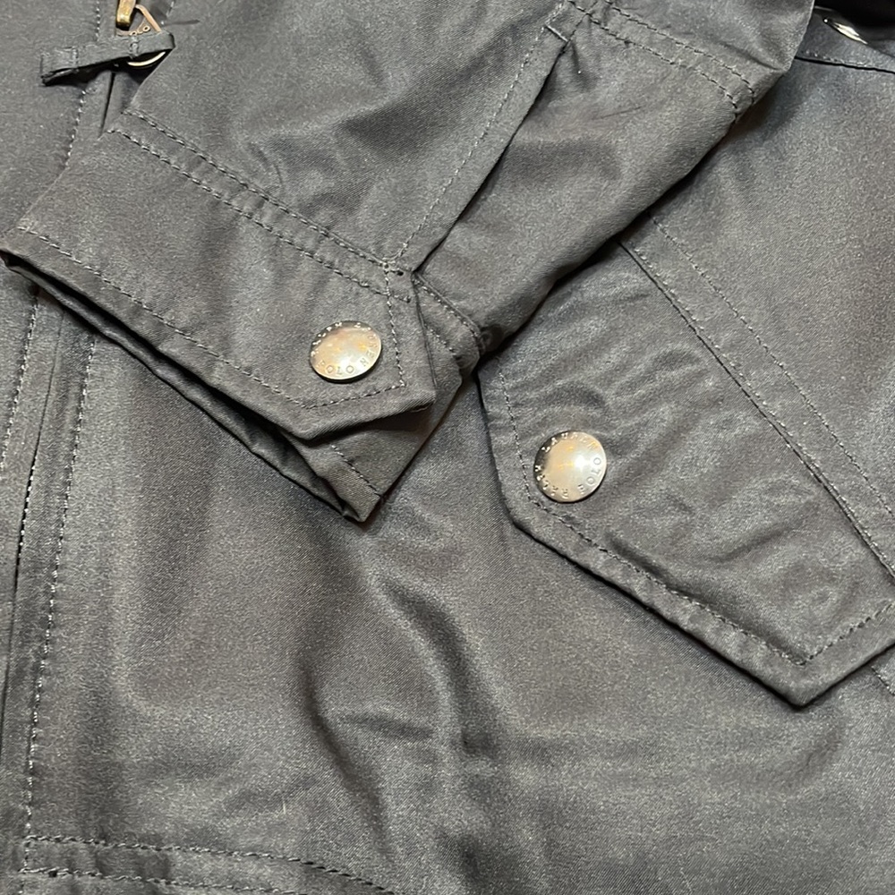 Polo jacket for boys full zipper embroidered logo black boy size S (8/10) - Picture 7 of 7